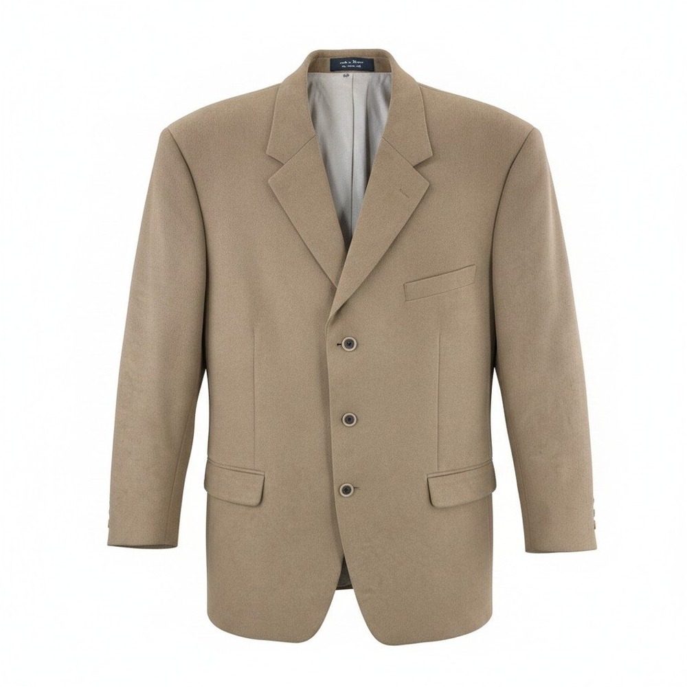 Gianfranco Ruffini Italy Mens 46R Tan Faux Suede 3-Button‎ Blazer Sport Coat